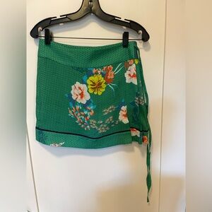 Alexis Green floral wrap skirt SZ M $ 289 NEW!